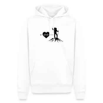 Bergsteigen Herzschlag - Männer Premium Bio Hoodie - Weiß - Vorne - Nico (187cm)