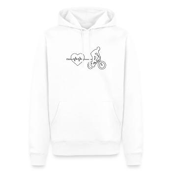 Battement de cœur BMX - Sweat à capuche Premium bio Homme - blanc - Devant - Nico (187cm)