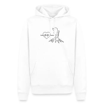 Bergsteigen Herzschlag - Männer Premium Bio Hoodie - Weiß - Vorne - Nico (187cm)
