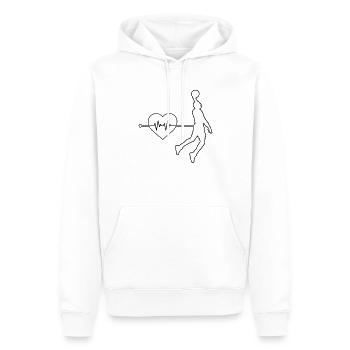 Basketball Herzschlag - Männer Premium Bio Hoodie - Weiß - Vorne - Nico (187cm)
