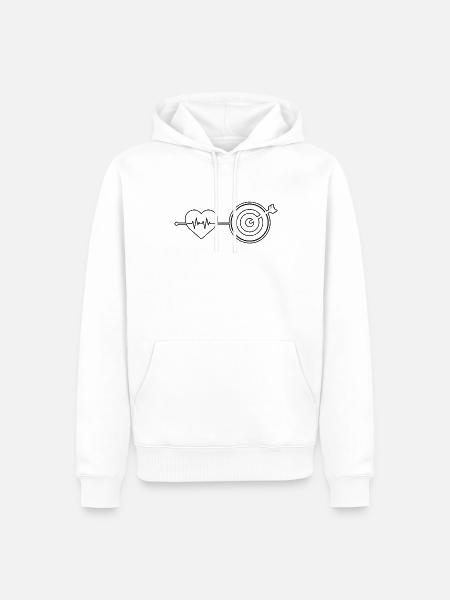 Dart Herzschlag - Männer Premium Bio Hoodie - Weiß