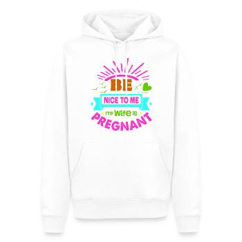 Mère Enceinte Bébé Nourrisson T-shirt Maman - Sweat à capuche Premium bio Homme - blanc - Devant - Nico (187cm)