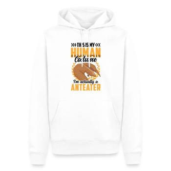 Costume de fourmilier Ours mangeur de fourmis - Sweat à capuche Premium bio Homme - blanc - Devant - Nico (187cm)