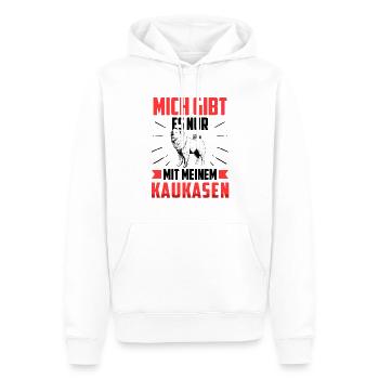 Nur mit meinem Owtscharka Kaukasischer Owtscharka - Männer Premium Bio Hoodie - Weiß - Vorne - Nico (187cm)