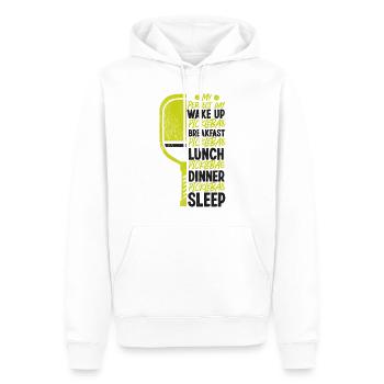 Pickleball Vintage Ma journée parfaite - Sweat à capuche Premium bio Homme - blanc - Devant - Nico (187cm)