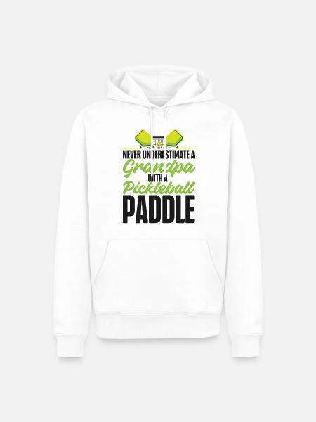 Pickleball Grandpa Never - Men’s Premium Organic Hoodie - white