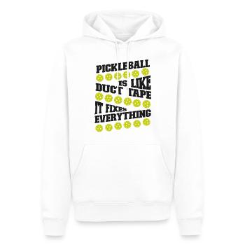 Pickleball Pickleball Is Like Duct - Men’s Premium Organic Hoodie - white - Front - Nico (187cm)