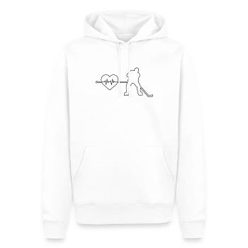 Battement de cœur de hockey sur glace - Sweat à capuche Premium bio Homme - blanc - Devant - Nico (187cm)