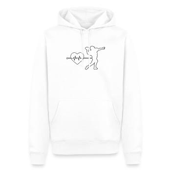 Football Rugby Herzschlag - Männer Premium Bio Hoodie - Weiß - Vorne - Nico (187cm)