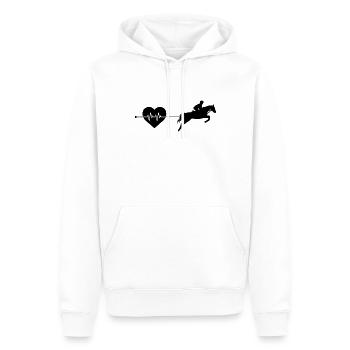 Pferd Herzschlag - Männer Premium Bio Hoodie - Weiß - Vorne - Nico (187cm)