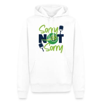 Pickleball Sorry Not Sorry - Männer Premium Bio Hoodie - Weiß - Vorne - Nico (187cm)