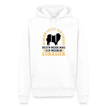 Desto mehr mag ich Eurasier Eurasian Dog - Männer Premium Bio Hoodie - Weiß - Vorne - Nico (187cm)