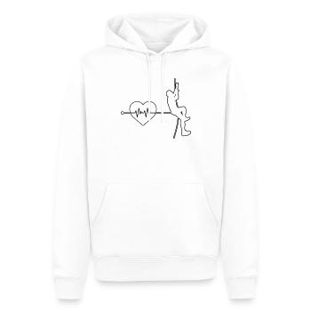 Accélération du rythme cardiaque - Sweat à capuche Premium bio Homme - blanc - Devant - Nico (187cm)