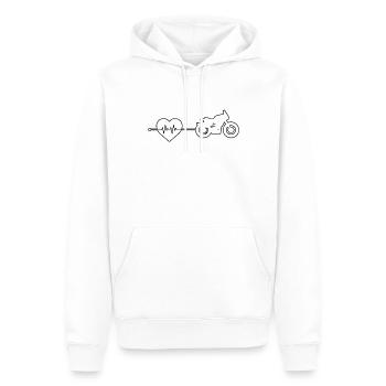 Motorrad Herzschlag - Männer Premium Bio Hoodie - Weiß - Vorne - Nico (187cm)