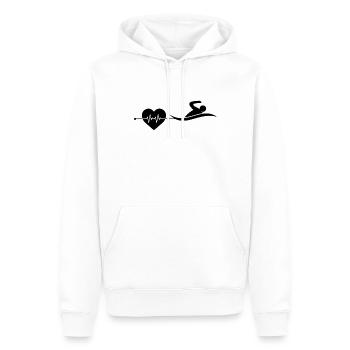 Schwimmen Herzschlag - Männer Premium Bio Hoodie - Weiß - Vorne - Nico (187cm)