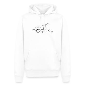 Battement de cœur du parkour - Sweat à capuche Premium bio Homme - blanc - Devant - Nico (187cm)
