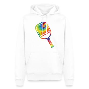Pickleball Paddle Tie Dye Retro - Sweat à capuche Premium bio Homme - blanc - Devant - Nico (187cm)