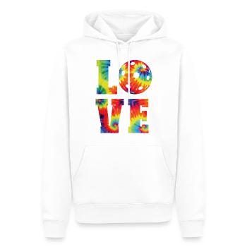 Pickleball Tie Dye 80s90s Love - Sweat à capuche Premium bio Homme - blanc - Devant - Nico (187cm)