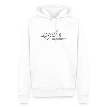 Surfen Herzschlag - Männer Premium Bio Hoodie - Weiß - Vorne - Nico (187cm)