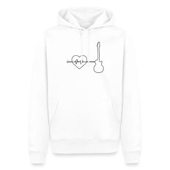 E Gitarre Herzschlag - Männer Premium Bio Hoodie - Weiß - Vorne - Nico (187cm)