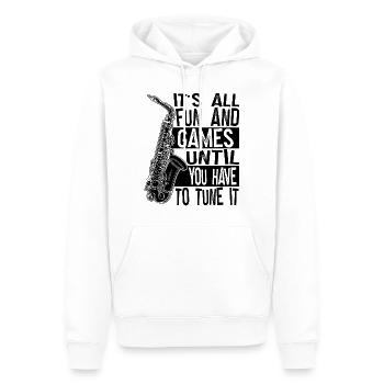 Saxophone Lecteur de saxophone - Sweat à capuche Premium bio Homme - blanc - Devant - Nico (187cm)