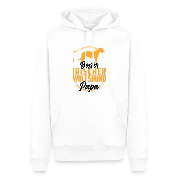 Irischer Wolfshund Papa Irland Windhund - Männer Premium Bio Hoodie - Weiß - Vorne - Nico (187cm)