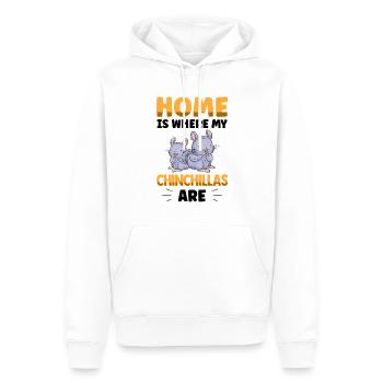 La maison est l’endroit où mon chinchilla est rongeur - Sweat à capuche Premium bio Homme - blanc - Devant - Nico (187cm)