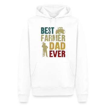 Farming Farmer Dad Father Vintage - Männer Premium Bio Hoodie - Weiß - Vorne - Nico (187cm)
