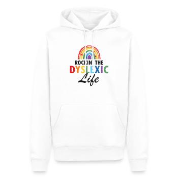 Thérapie de la dyslexie pour le mois de la dyslexie - Sweat à capuche Premium bio Homme - blanc - Devant - Nico (187cm)