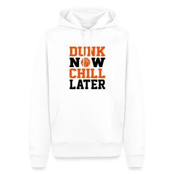 Dunk Now Chill Later - Funny Basketball Fan Gift - Männer Premium Bio Hoodie - Weiß - Vorne - Nico (187cm)