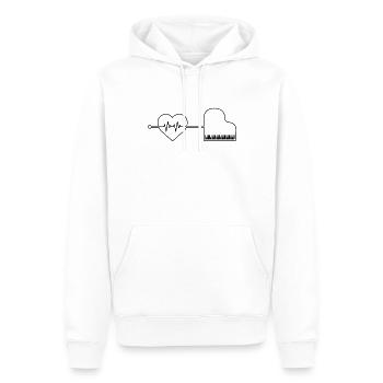 Klavier Piano Herzschlag - Männer Premium Bio Hoodie - Weiß - Vorne - Nico (187cm)