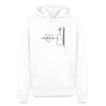 Violon Violon Battement de cœur - Sweat à capuche Premium bio Homme - blanc - Devant - Nico (187cm)