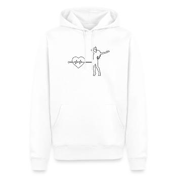 Battement de cœur chantant - Sweat à capuche Premium bio Homme - blanc - Devant - Nico (187cm)