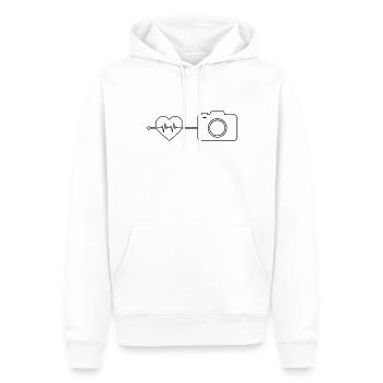 Caméra Photographie Heartbeat - Sweat à capuche Premium bio Homme - blanc - Devant - Nico (187cm)