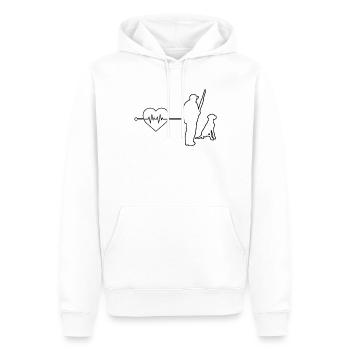 Battement de cœur du chasseur - Sweat à capuche Premium bio Homme - blanc - Devant - Nico (187cm)