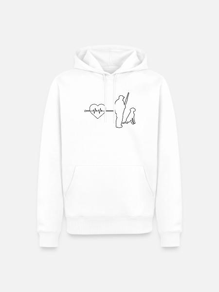 Hunter Heartbeat - Men’s Premium Organic Hoodie - white