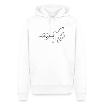 Angeln Herzschlag - Männer Premium Bio Hoodie - Weiß - Vorne - Nico (187cm)