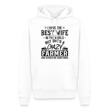 Farming Farmer Wife Vintage - Männer Premium Bio Hoodie - Weiß - Vorne - Nico (187cm)