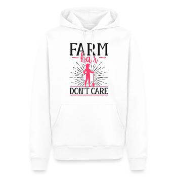 Fermier Agriculteur Fille Ferme Femelle - Sweat à capuche Premium bio Homme - blanc - Devant - Nico (187cm)