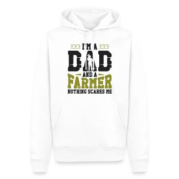 Farming Farmer Dad Father Vintage - Männer Premium Bio Hoodie - Weiß - Vorne - Nico (187cm)