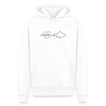 Fisch Herzschlag - Männer Premium Bio Hoodie - Weiß - Vorne - Nico (187cm)