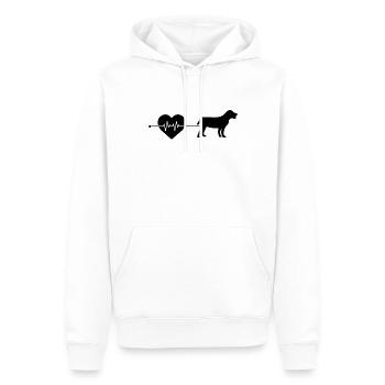 Battements de cœur de chien - Sweat à capuche Premium bio Homme - blanc - Devant - Nico (187cm)