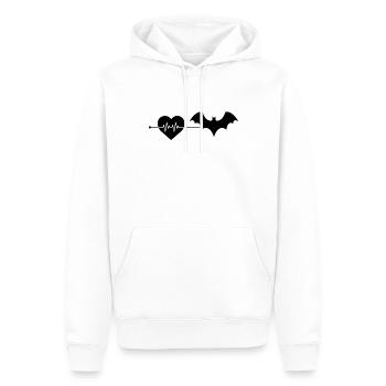 Battement de cœur de chauve-souris - Sweat à capuche Premium bio Homme - blanc - Devant - Nico (187cm)