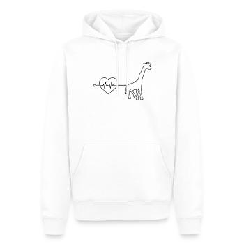 Giraffe Herzschlag - Männer Premium Bio Hoodie - Weiß - Vorne - Nico (187cm)