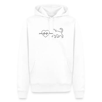 Battement de cœur de chat - Sweat à capuche Premium bio Homme - blanc - Devant - Nico (187cm)