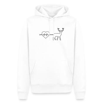 Battement de cœur de cerf - Sweat à capuche Premium bio Homme - blanc - Devant - Nico (187cm)