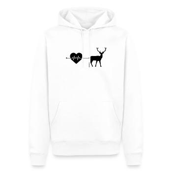 Battement de cœur de cerf - Sweat à capuche Premium bio Homme - blanc - Devant - Nico (187cm)