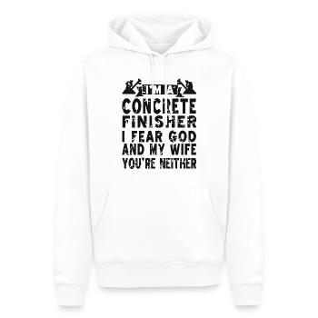 Concrete construction design for construction workers and construction site - Men’s Premium Organic Hoodie - white - Front - Nico (187cm)
