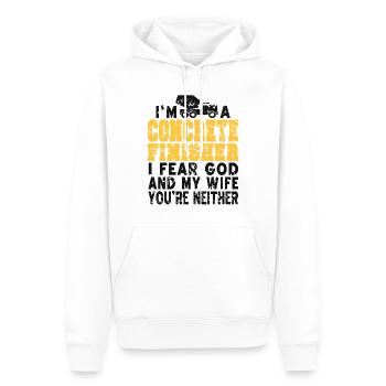 Concrete construction design for construction workers and construction site - Men’s Premium Organic Hoodie - white - Front - Nico (187cm)