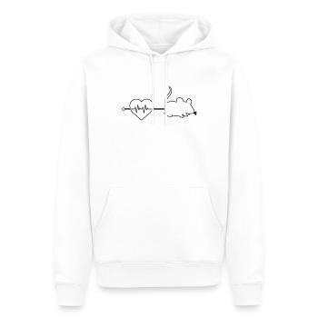 Maus Herzschlag - Männer Premium Bio Hoodie - Weiß - Vorne - Nico (187cm)